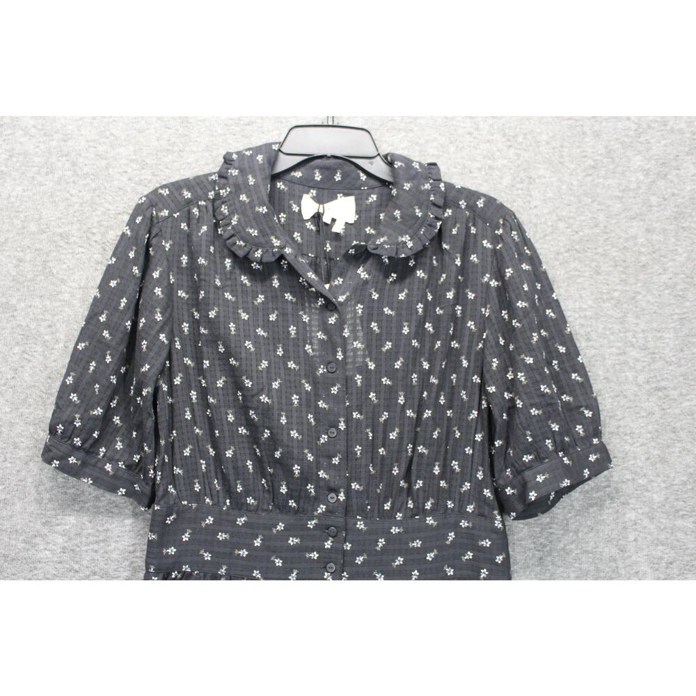 relisted! ba&sh Ditsy Floral Eddy Dress Size L Midi Unworn Retro Carbon French - Picture 9 of 12